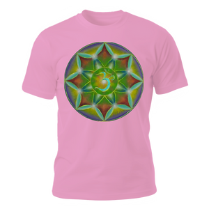 CAMISETA CON GEOMETRIA SAGRADA OBRA: "OM FRECUENCIA DE AMOR"